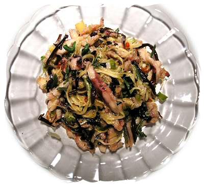 Seasoned Octopus Salad with Vegetable Ginger (Gari Tako Sansai)